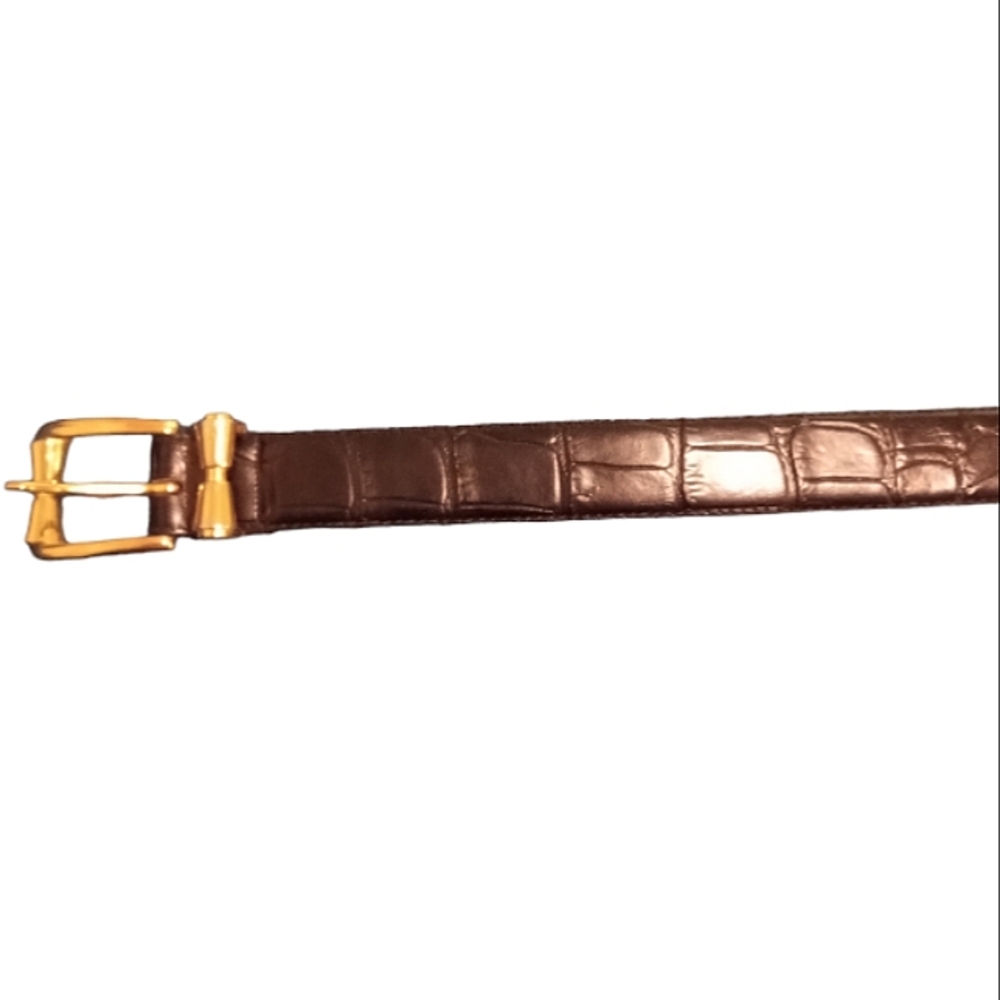 Tarox Women's Alligator Leather Belt Black Size 30.